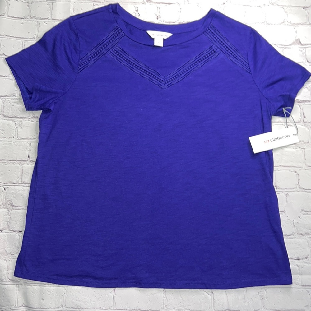 Liz Claiborne Blue Short Sleeve T-Shirt Size XL